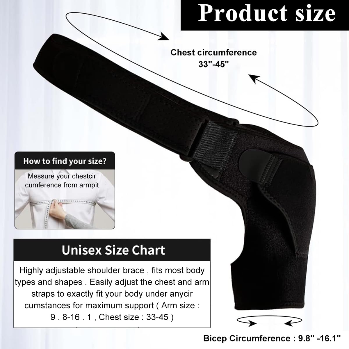 HANNEA Shoulder Support Brace Adjustable Compression Shoulder Brace for Man Women Wearable Shoulder Brace for Recovery, Pain Relief, Dislocation, Bursitis HANNEA Shoulder Support Brace Adjustable Compression Shoulder Brace for Man Women Wearable Shoulder Brace for Recovery, Pain Relief, Dislocation, Bursitis